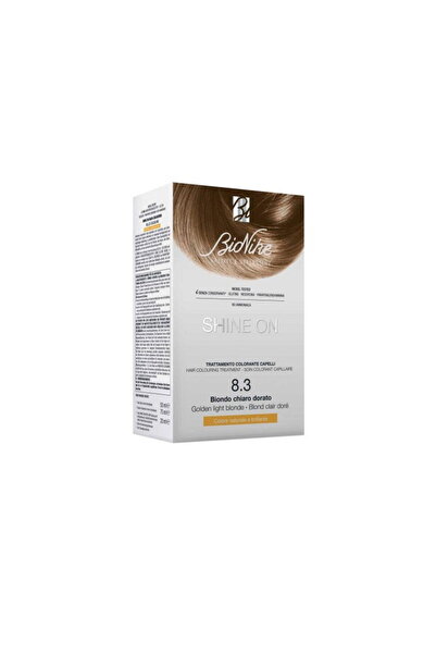 BioNike Shine On, Vopsea de păr permanentă, 8.3 Blond Auriu Deschis, 145 ml