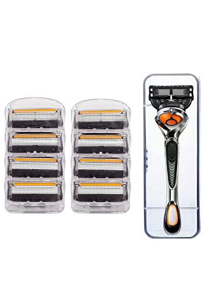 PriStyle Set Aparat de Ras si 8 Rezerve cu 5 Lame Incluse, Easy Glide, Pentru...