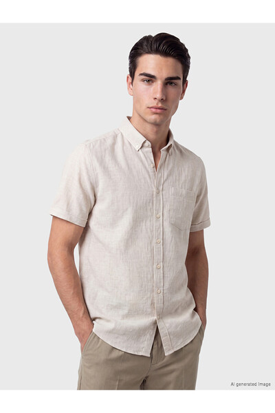 LC Waikiki Regular Fit Short-Sleeve Dobby Men's Shirt