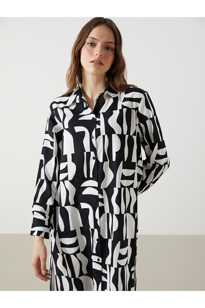 LC Waikiki Patterned Poplin Women's Shirt Tunic