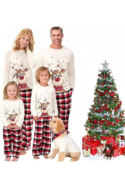 GGEROU Christmas Family Matching Pajamas Classical Nightwear Sleepwear Sets L...