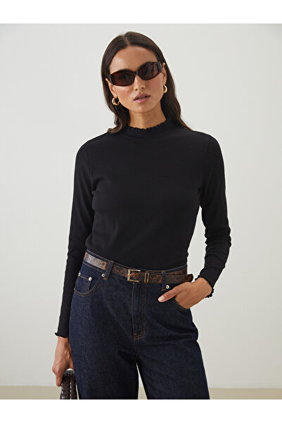 LC Waikiki Gathered Funnel Neck for Women Bodysuit