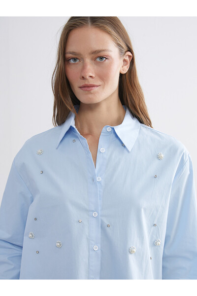 LC Waikiki With Rhinestones Embellished Shirt-Tunic for Women