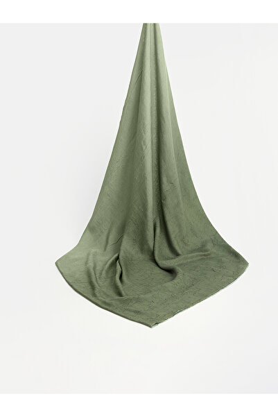 LC Waikiki Lcw Modest Green Voile Patterned Women's Shawl with Nevavm Difference
