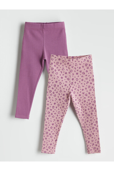 LC Waikiki Girls' Leggings with Elastic Waistband 2 Pack