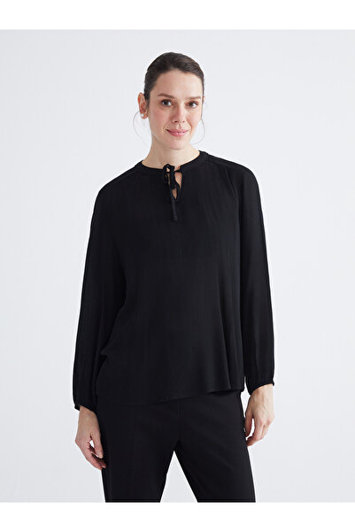 LC Waikiki Textured Blouse with Bow Collar