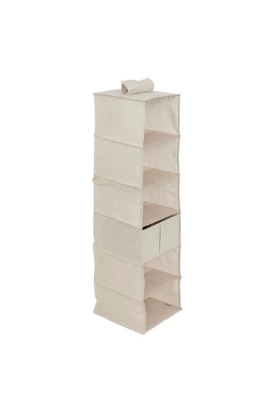 5FIVE Hanging Laundry Organisr 6 Compartments (Beige)