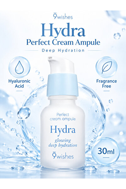 9WISHES Hydrating Face Serum | 30ml Hydra Cream Ampule | Hyaluronic Acid Mois...