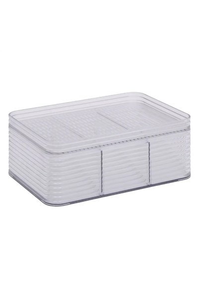 5FIVE Plastor Storage Box with 3 Compartments Medium (Grey)