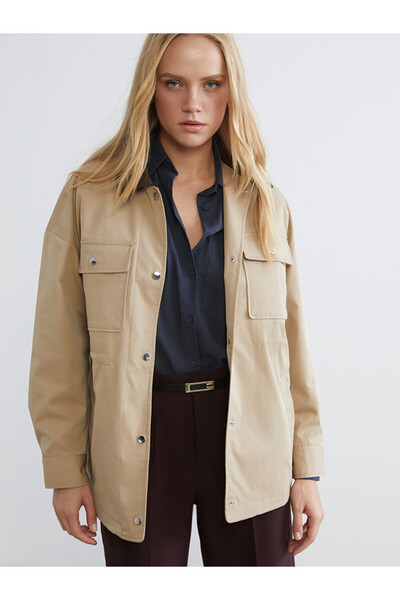 LC Waikiki Women's Jacket with Velvet Collar