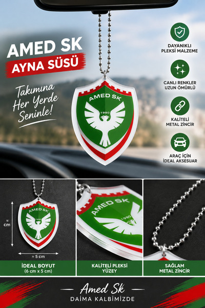 Sviesa Amedspor Amed SK Ayna Süsü Pleksi Araba Dikiz Aynası Süsü Taraftar Aks...