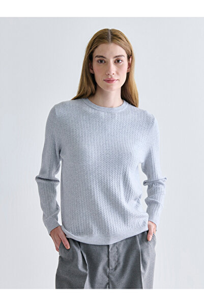 LC Waikiki Crew Neck Self-Patterned Knit Sweater for Women