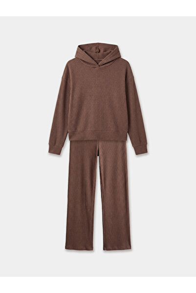 LC Waikiki Girls' Hooded Sweatshirt and Leggings Set