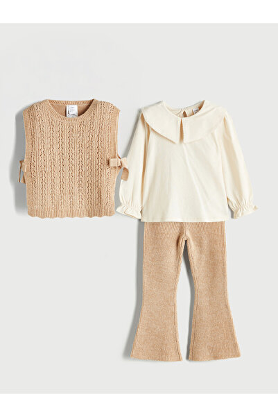 LC Waikiki Girls Blouse, Slipover and Knit Pants