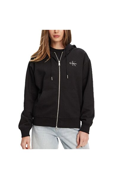 Calvin Klein MONOLOGO Φούτερ με κουκούλα και φερμουάρ από γαλλικό τερί FZBF