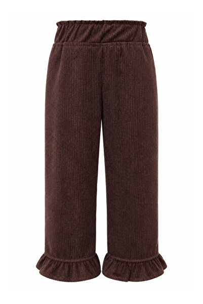 FESSHERA Children's Trousers with Velvet Elastic Waistband, Without Pockets