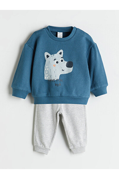 LC Waikiki Printed Baby Boys' Sweatshirt and Trousers 2 Pack