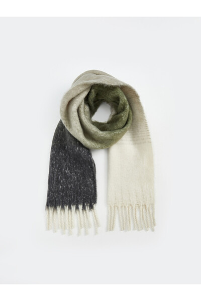 LC Waikiki Colour Block Scarf for Women with Tassels