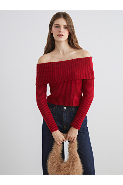 LC Waikiki Off-Shoulder Neckline Women's Knit Sweater