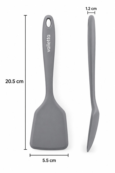 valletta Premium Isıya Dayanıklı Silikon Spatula –Gri