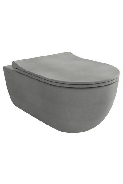 Bocchi - V-Tondo Rimless Asma Klozet Mat Beton Kapak Dahil OUTLET - 1416-069-...