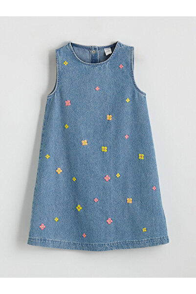 LC Waikiki Girls Dress with Floral Embroidery