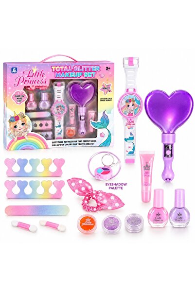 Toy Little Princess makeup set for girls,with lighted mirror,watch,palettes a...