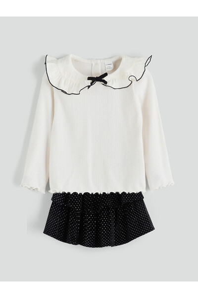 LC Waikiki Bow Detail Blouse and Skirt for Girls