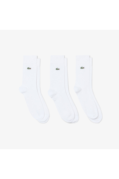 Lacoste Unisex 3'lü Beyaz Çorap