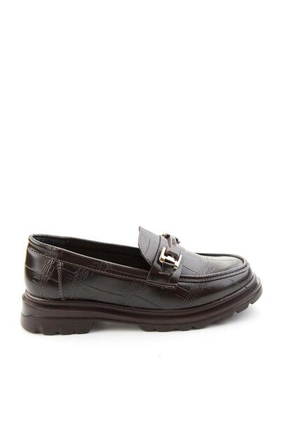 Bambi Kahve Kroko Kadın Loafer Ayakkabı K01179828111