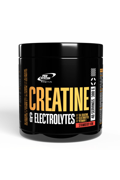 Pro Nutrition Creatină și Electroliți, Aromă de Căpșuni-Kiwi, 300g