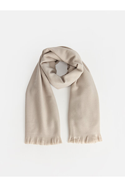 LC Waikiki Lcw Accessories Beige Dobby Plain Women's Scarf with Nevavm Differ...