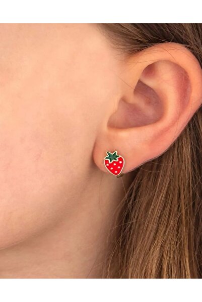 Lunarie Xuping Red Strawberry Figured Mini Stud Earrings - Cute Non-Tarnish A...