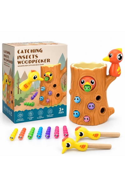 Toy Joc educativ Ciocănitoarea prinde viermii, 3+ ani