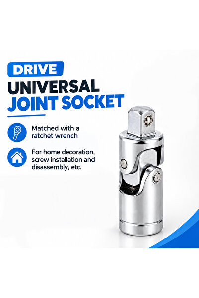 Generic 1/2 Inch Drive Universal Joint Socket Adapter Chrome Vanadium Steel F...
