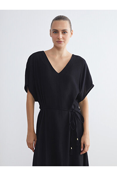 LC Waikiki V-Neck Textured Dress