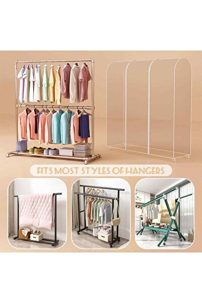 Noonedibs Husă de Protecție Pentru Suport Haine 152x180x50cm – Transparență I...