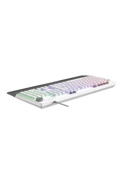 Rampage KB-GX65 SIMULA BEYAZ USB RGB Aydınlatmalı 4 Makro Tuşlu Bilek Destekli Gaming Oyuncu Klavyesi