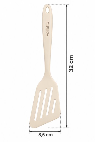 valletta Premium Isıya Dayanıklı Delikli Silikon Spatula –Vanilya