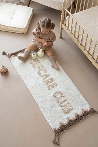 İrya Selfcare Club Tekli %100 Pamuk Pamuk Banyo Paspası 50x120 Cm Kum Beji/Br...