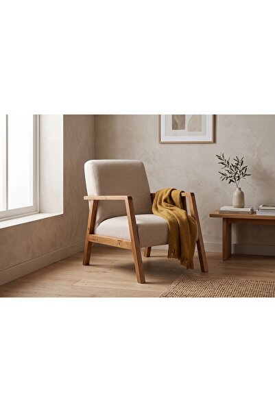 Vivense LUCCA BERJER NATURAL AHŞAP, KREM