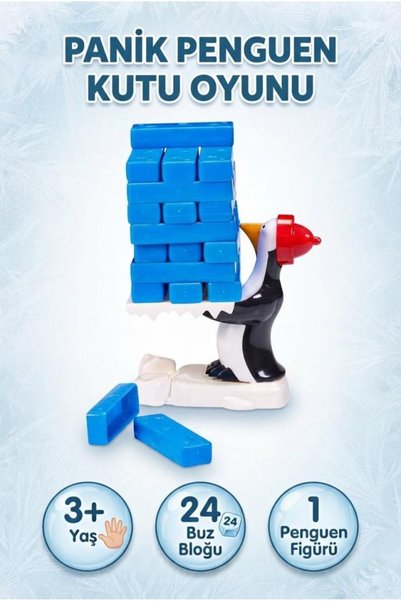 Tıfıl Toys Panic Penguin Balance and Ice-Dropping Box Game 27 Pieces Educatio...