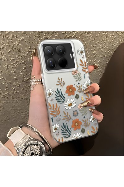 CHICASELUX متوافق مع Mi 15T Pro، تصميم ريترو بنمط البابونج والقمر والأوراق، غ...