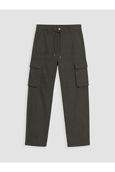 LC Waikiki Nevavm with Difference Xside Khaki Loose Fit Men's Cargo Pants