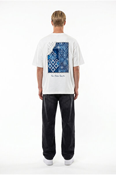 Respire Tricou supradimensionat brodat FFB, Ecru