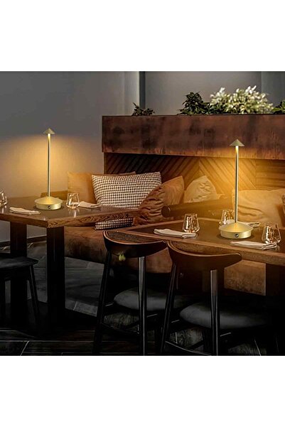 Noonedibs Lampă de Masă LED din Aluminiu 29cm — Reglabilă la 3 Culori, Etanșă...