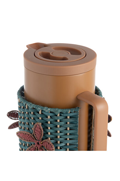 Blends Tea and Coffee Flask Brown with Rattan Holder from Deliona
