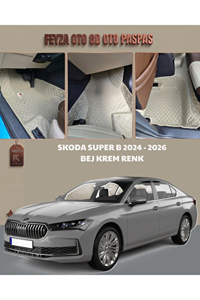 FEYZA OTO SKODA SUPERB SERİSİ 2024 - 2026 ARASI 8D PREMİUM KAYMAZ TABAN ARACA...