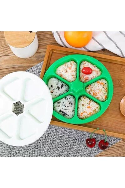 Noonedibs Matriță pentru Onigiri Triunghiulară 6 în 1 cu Lingură de Orez, Mat...