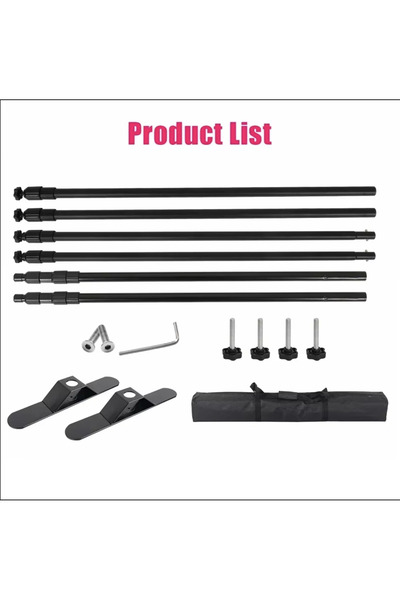 SH Double-Crossbar Backdrop Background Stand 2.4x3m Frame Support System With...